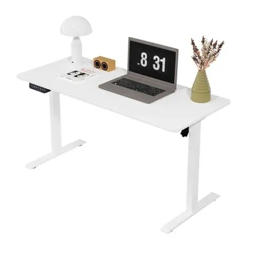 Produktbild: Panana Höhenverstellbarer Schreibtisch 100x60 cm, Elektrisch Verstellbarer Computertisch, Steh-Sitztisch Stehpult Stehschreibtisch (Weiß, 100 x 60 cm)