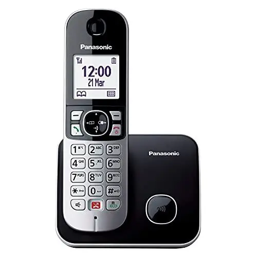 Produktbild: Panasonic Dual-Micro/Nano, KX-TG6851GB Schnurlostelefon (Bis zu 1.000 Telefonnummern sperren, übersichtliche Schriftgröße, lauter Hörer, Voll-Duplex Freisprechen) schwarz-silber