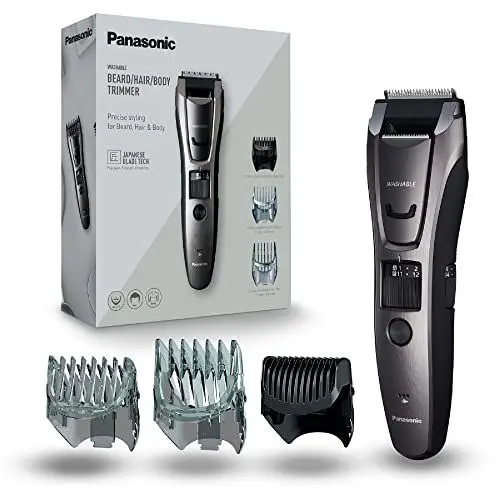 Produktbild: Panasonic ER-GB80-H503 Bart-, Haar- & Körperschneider für Männer, tragbarer kabelloser, wasserdichter Trimmer, 39 Längen, 3 Aufsätze, Präzisions-Trimmer, kabellos & kabelgebunden, Dunkelsilber