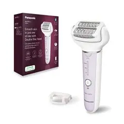Produktbild: Panasonic ES-EY30-V503 Nass/Trockenepilierer, Dual Disc mit 60 Pinzetten, 90° schwenkbarer Kopf, 3 Geschwindigkeiten & LED-Licht, 30 Min. Betrieb, kabellos, Haarentferner.