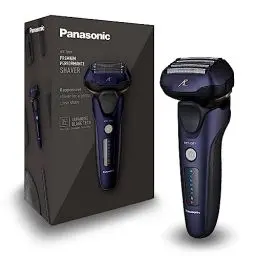 Produktbild: Panasonic ES-LV67A803 5-Klingen Nass- & Trockenrasierer für Männer, wiederaufladbar, smarter Bartsensor, Multi-Flex 16D-Kopf, Marineblau und Schwarz
