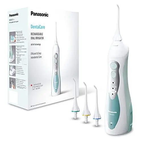 Produktbild: Panasonic EW1311G845 Wiederaufladbare Zahnmunddusche, Munddusche für Zähne, 4 normale Düsen, Ladestation, kompaktes Reisezubehör, Weiß