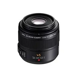Produktbild: Panasonic H-ES045E LEICA DG ELMARIT Makro 45 mm F2.8 ASPH. Objektiv (Hochleistungs-Makro Objektiv, 90 mm KB, O.I.S.) schwarz