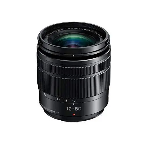 Produktbild: Panasonic H-FS12060E LUMIX G Vario 12-60 mm F3.5-5.6 ASPH. Objektiv (5x Zoom, Power O.I.S. Bildstabilisator, Staub-/ Spritzwasserschutz) schwarz