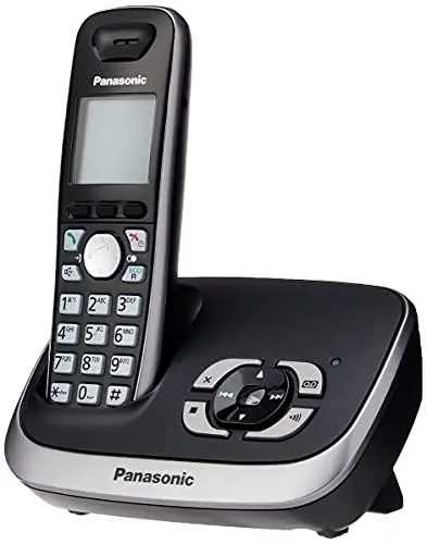 Produktbild: Panasonic Schnurlostelefon mit Anrufbeantworter Clear Sound, 1,8 Zoll Display, 4-Wege Navigation, schwarz, KX-TG6521GB