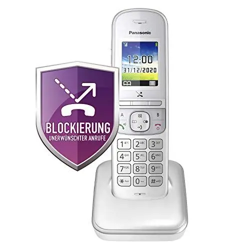 Produktbild: Panasonic KX-TGH710GG Schnurlostelefon ohne Anrufbeantworter (DECT Telefon, strahlungsarm, Farbdisplay, Anrufsperre, Freisprechen) perl-silber
