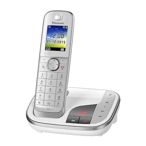 Produktbild: Panasonic KX-TGJ320GW Schnurlostelefon mit Anrufbeantworter, Freisprecheinrichtung, Farb-LCD, DECT-Sicherheit, Strahlungsarm, langlebiger Akku, Schwarz