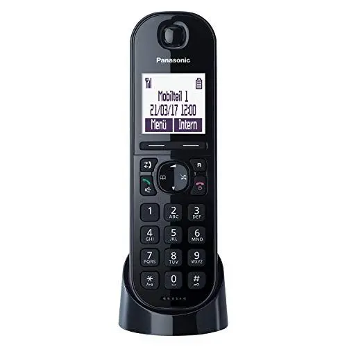 Produktbild: Panasonic KX-TGQ200GB CAT-iq-Telefon (schnurlos, CAT-iq 2.0 kompatibel, Freisprechmodus, Anrufersperre, Eco-Plus, digitales Telefon) schwarz