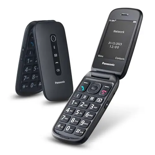 Produktbild: Panasonic KX-TU550EXB 4G Essentials Clamshell Handy für Senioren, 1,2 MP Kamera, Seniorentelefon mit großem 2,8 Zoll Display, 300 Stunden Standby-Zeit, Schwarz