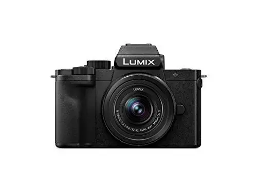 Produktbild: Panasonic Lumix DC-G110KEG-K Systemkamera (20 MP, 4K, Bildstabilisator, Sucher, 7,5 cm Touch, 12-32mm Objektiv, schwarz)