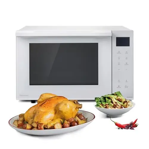 Produktbild: Panasonic NN-DF37PWEPG Kombi-Mikrowelle & Grill, 1000 W, 23 l, Inverter-Tech, Eco Kombi Modus, Flachbett, 16 Auto-Programme & Auftau-Modi, emailliertes Blech, Gitterrost, leichte Reinigung, Weiß