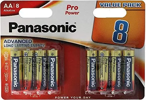 Produktbild: Panasonic Pro Power Alkali-Batterie, AA Mignon, 8er Pack, langanhaltende Energie für Geräte mit mittlerem bis hohem Energieverbrauch, Alkaline