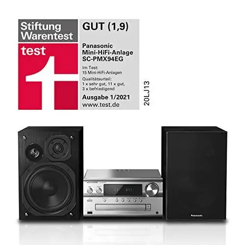 Produktbild: Panasonic SC-PMX94EG-S Micro HiFi System (120 W RMS, Digital DAB+, CD, UKW , Bluetooth, USB, AUX) silber, Einheitsgröße