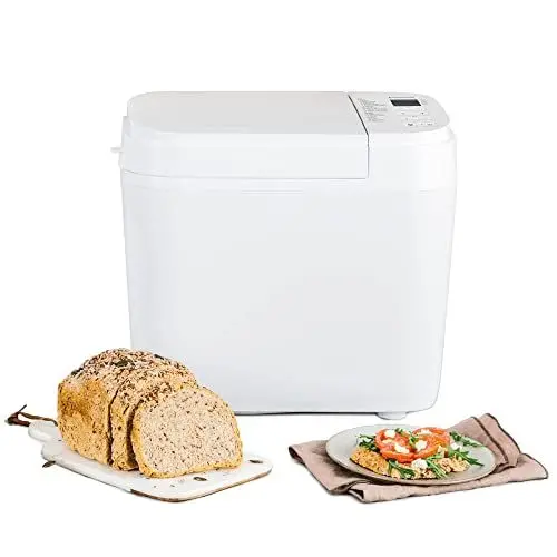 Produktbild: Panasonic SD-B2510W Vollautomatischer Brotbackautomat, 4 glutenfreie Programme, horizontales Design, 21 automatische Programme, 2 Temperatursensoren, 13 Stunden Zeitvorwahl, LCD-Display, Weiß