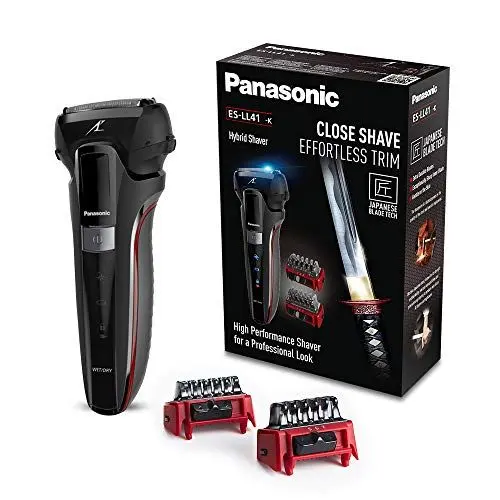 Produktbild: Panasonic Series 500 ES-LL41 Hybrid-Rasierer, 3in1-Rasierer zum Rasieren, Trimmen und Stylen, 2 Aufsätze, schwarz