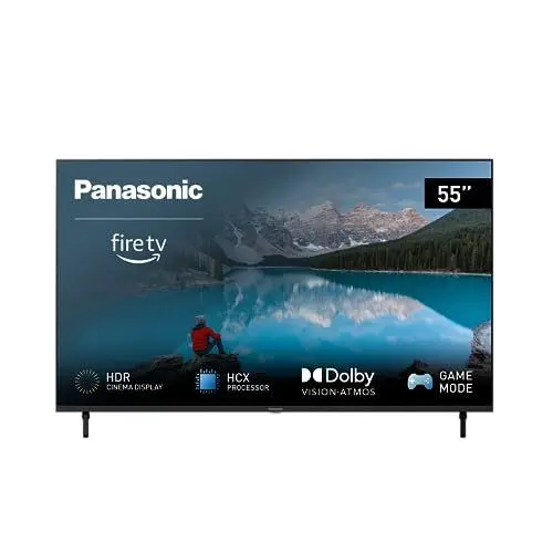 Produktbild: Panasonic TX-55MXW834, 55 Zoll 4K Ultra HD LED Smart TV, High Dynamic Range (HDR), Dolby Atmos & Dolby Vision, Fire TV, Prime Video, Alexa, Netflix, Game Modus, Schwarz