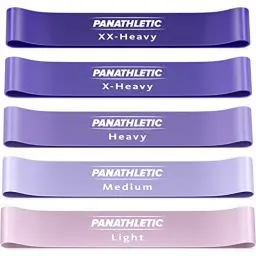 Produktbild: Panathletic Fitnessbänder, 5er Set – 5 Verschiedene Stärken, Übungsanleitung, eBook auf Deutsch, Tragebeutel – 5X Fitnessband, Gymnastikband, Widerstandsband