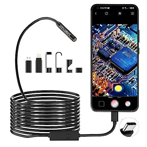Produktbild: Pancellent Endoskop 1920P HD Snake Inspektionskamera, Typ C Endoskop, Scope Kamera mit 8 LED Leuchten für Android und iOS Smartphone, iPhone, iPad, Samsung(5M)