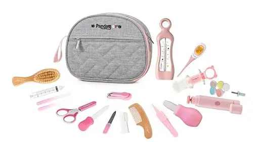 Produktbild: Pandagies PARIS - Pflegetasche für Babys, zur Geburt, professionell, 13 Zubehörteile, komplettes Zubehör, Fliege, Baby, Nagelfeile, elektrisch, Kulturbeutel, Baby, Mutterschaft, Badethermometer,