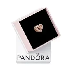 Produktbild: PANDORA Funkelnde Verschlungene Herzen Charm in Roségold mit 14 Karat rosévergoldete Metalllegierung und Cubic Zirkonia Steinen Moments Collection
