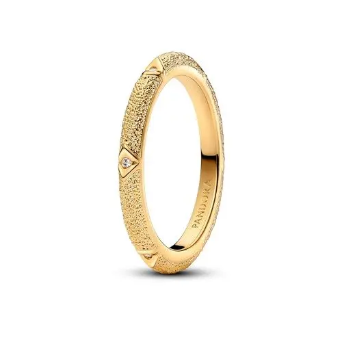 Produktbild: PANDORA ME Struktur & Steine Ring aus Sterling Silber mit vergoldeter Metalllegierung und Zirkonia Steinen, Größe: 52, 163322C01-52