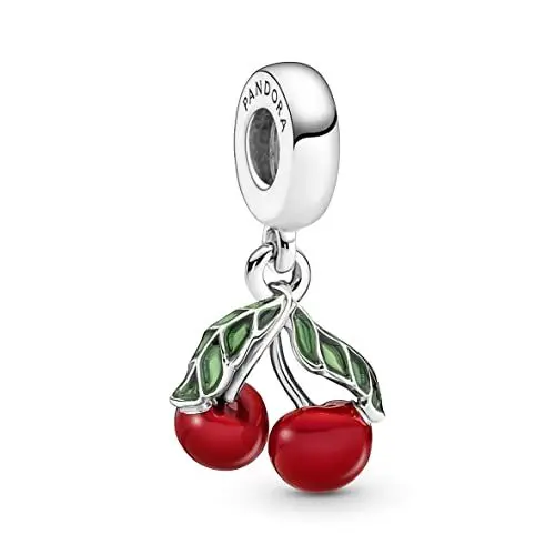 Produktbild: PANDORA Moments Asymmetrische Kirsche Charm-Anhänger aus Sterling-Silber, Kompatibel Moments Armbänder, 791583C01