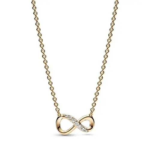 Produktbild: PANDORA Moments Funkelndes Unendlichkeits-Collier -Halskette aus 14 Karat vergoldeter Metalllegierung mit Zirkonia Steinen, Größe 50cm, 368821C01-50