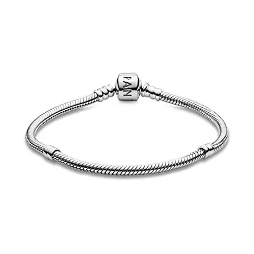 Produktbild: PANDORA Moments Schlangen-Gliederarmband mit Zylinderverschluss aus Sterling-Silber, kompatibel mit Charms und Anhängern aus der Moments Kollektion, Größe: 21cm