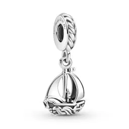 Produktbild: PANDORA Moments Segelboot Charm-Anhänger aus Sterling-Silber - 4,8 x 12 x 10,4 mm (T/H/B)