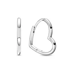Produktbild: PANDORA Moments handveredelte, asymmetrische Herzen Ohrringe aus Sterling-Silber - herzförmigen Ohrringe in einem minimalistischen Style