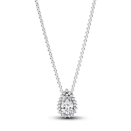 Produktbild: PANDORA Timeless Funkelnde Birnen-Kranz Collier-Halskette aus Sterling Silber mit Zirkonia Steinen, Größe 45cm, 392832C01-45