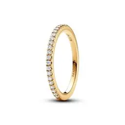 Produktbild: PANDORA Timeless Funkelnder Band-Ring aus Sterling Silber mit vergoldeter Metalllegierung, Cubic Zirkoniastein verziert, Größe: 56, 162999C01-56