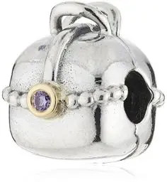 Produktbild: PANDORA Damen-Charmclip Purse Purple Cubic Zirconium and 14K Gold Bezel 790597Acz