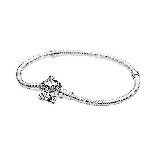 Produktbild: PANDORA Disney Cinderella Kürbiskutschen-Verschluss Armband in Sterling Silber mit Cubic Zirkonia Steinen aus der Disney x Collection, Größe 17