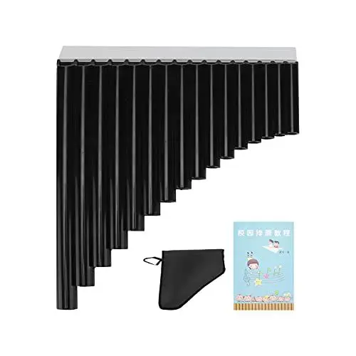 Produktbild: Panflöte ABS 16-Ton Tube C-Key Musikinstrumente mit Nylon Gepolsterter Handtasche für Kinder Erwachsene Anfänger(schwarz)
