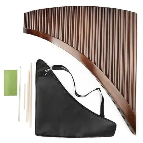Produktbild: Panflöte Bambus-Panflöte 29 Pfeifen G-Taste Panflöte Holzblasinstrument Handgefertigte Panflöte Mit Schwarzer Tasche(L,Z)