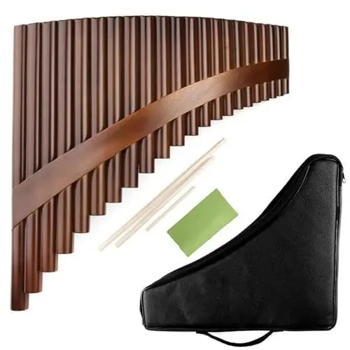 Produktbild: Panflöte Panflöte Mit 22 Pfeifen Braune C-Taste Panflöte Holzblasinstrument Bambus-Panflöte(Right)