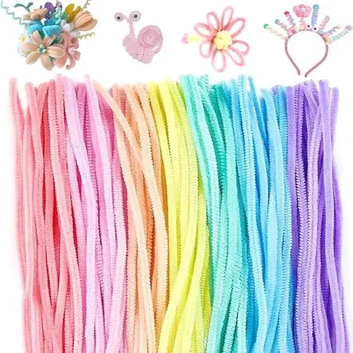 Produktbild: pangdapengpeng 200 Stück Pfeifenputzer, Pfeifenputzer zum Basteln,Pfeifenreiniger Bunt Biegeplüsch Chenilledraht für DIY-Kunst und Handwerksprojekte (Macaron)
