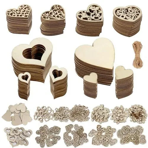 Produktbild: pangdapengpeng 500 Stück Holzherzen Deko, Holzscheiben zum Basteln, Streudeko Holz Herzen Klein für Weihnachtsdeko, Tischdeko Hochzeit, DIY Handwerkliche Dekoration (Braun)