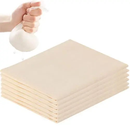 Produktbild: pangdapengpeng 6 Stück Passiertuch Wiederverwendbar, 50x50cm Käsetuch Leinentuch, Ungebleichte Reine Baumwolle Seihtuch für Tofu, Käse, Saft (50x50cm)