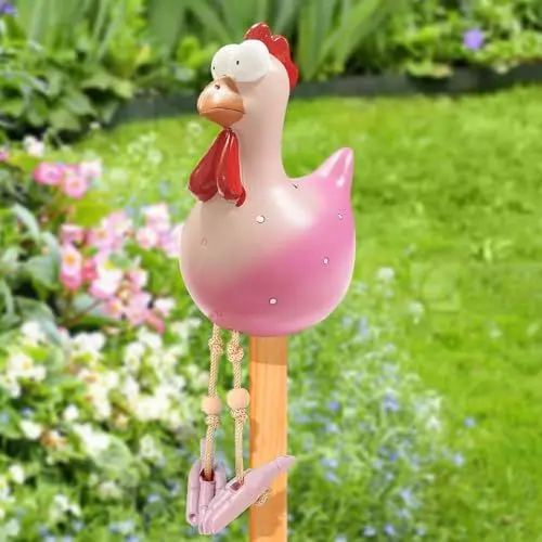 Produktbild: pangdapengpeng Huhn Gartendeko, Huhn Deko Garten, Harz Statue, Gartenfiguren & Gartenstatuen, Handarbeit Gartenstatue Dekorative Henne Huhn für Garten, Balkon, Wohnzimmer (Gelb)