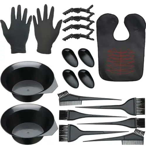 Produktbild: Pangogogo 19 Stk Haarfärbepinsel, Einfach zu Verwendende Pinsel Haare Färben, Praktische und Robuste Friseur Zubehör für Den Professionellen Salon, SPA und Heimgebrauch