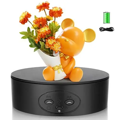Produktbild: Pant Drehteller Elektrisch 13CM Mini Drehteller Drehständer 360 Grad Drehteller für Fotografie Tragbar USB Betrieben Automatische Drehplattform von Schmuck, Uhren, digitalen Produkten