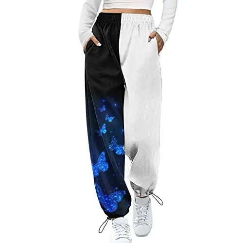 Produktbild: Pants Damen Haremshose Damen Damen Hose weites Bein Looser Baggy Sweatpants sportmode Damen Damen locker Sporthose hoher Bund Damen