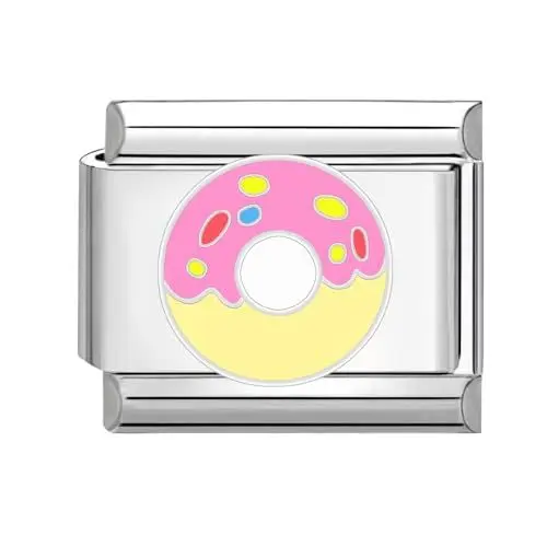 Produktbild: papasgix Italian Charms Module für 9mm Italian Charm Bracelet DIY Lebensmittel Italian Style Charms für Damen Abnehmbar Italienisches Charm Armband Zubehör Mädchen Junge Geschenk(Bunt Krapfen)