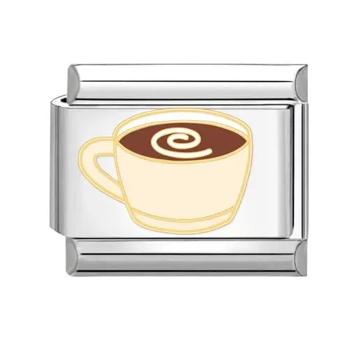 Produktbild: papasgix Italian Charms Module für 9mm Italian Charm Bracelet Lebensmittel DIY Italian Style Charms für Damen Abnehmbar Italienisches Charm Armband Zubehör Geschenk(Brauner Kaffee)