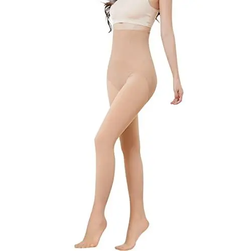 Produktbild: Paperbag Hosen Damen High Waist Rock Damen Hose Frauen sexy warme Bauch Gesäß lichtdurchlässige Hose Flache Taille Fischgräte integrierte Hose 80 g Elegante Hose Damen High Waist Leinen (A, One Size)