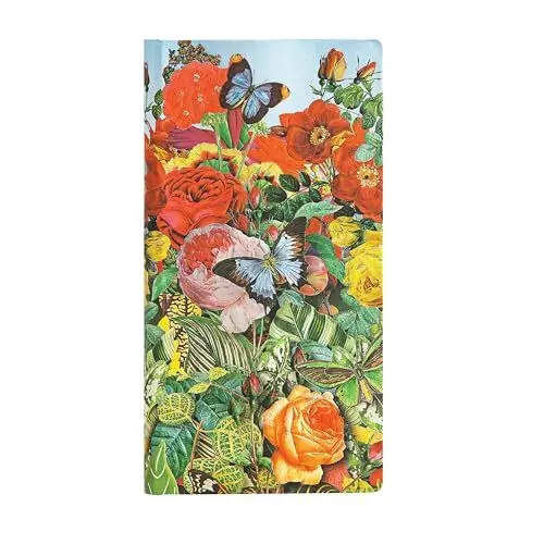 Produktbild: Paperblanks - Naturcollagen Schmetterlingsgarten - Notizbuch Schlank Liniert