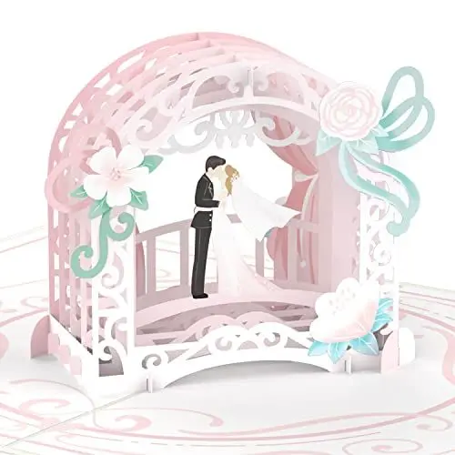 Produktbild: papercrush® Pop Up Karte Hochzeit mit Brautpaar - Besondere Geschenkkarte zur Vermählung für Frau und Mann, Glückwunschkarte zur Trauung für sie und ihn, Hochzeitskarte für Gutschein für Flitterwochen
