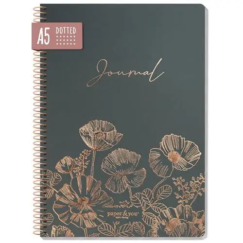 Produktbild: paper&you® Bullet Journal dotted A5 mit Spiralbindung 